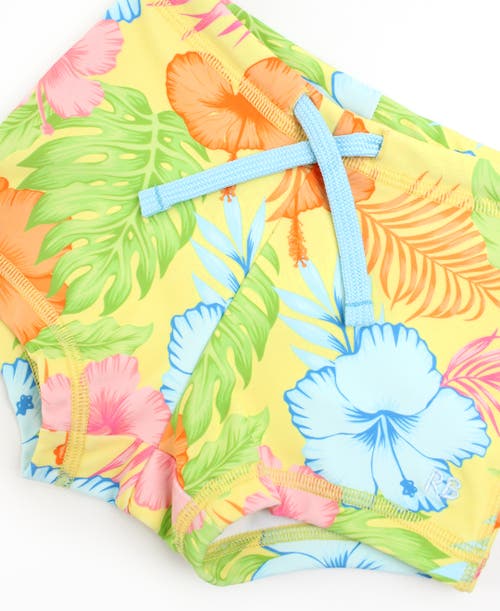 Ruggedbutts Boys Upf50+ Swim Shorties In Happy Hula