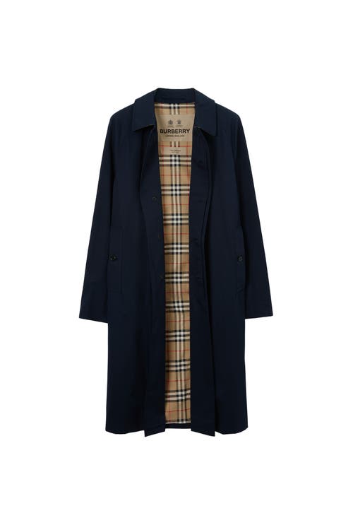 Shop Burberry Long Camden Heritage Car Coat In Coal Blue