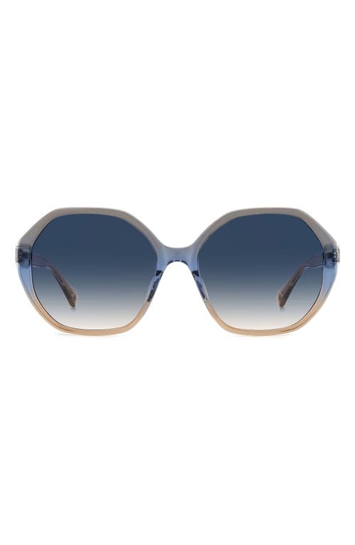 Kate Spade New York waverly 57mm gradient round sunglasses in Blue /Blue Grad Pink at Nordstrom
