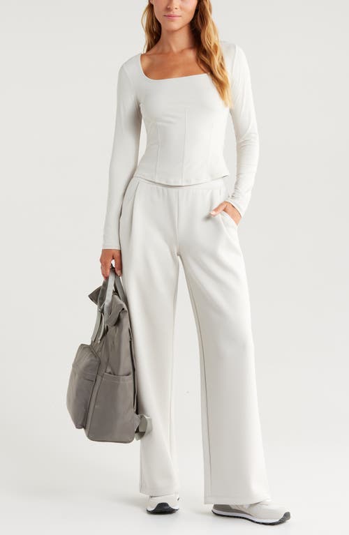 Shop Zella Contour Seam Knit Top In Grey Moonbeam