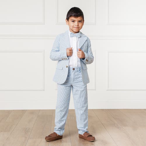 Hope & Henry Boys' Organic Seersucker Suit Pant, Toddler In Blue Seersucker