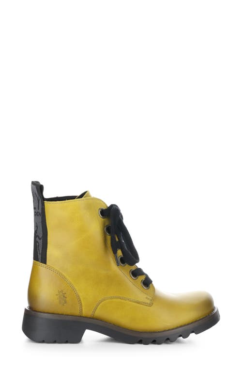 Fly London Ragi Combat Boot In 030 Mustard Rug