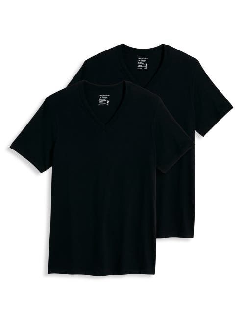 Jockey Men's Active Ultra Soft V-neck T-shirt In Black