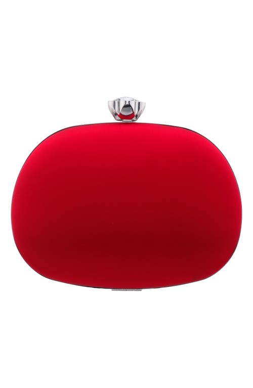 Nina Flores Frame Clutch In Red Rouge