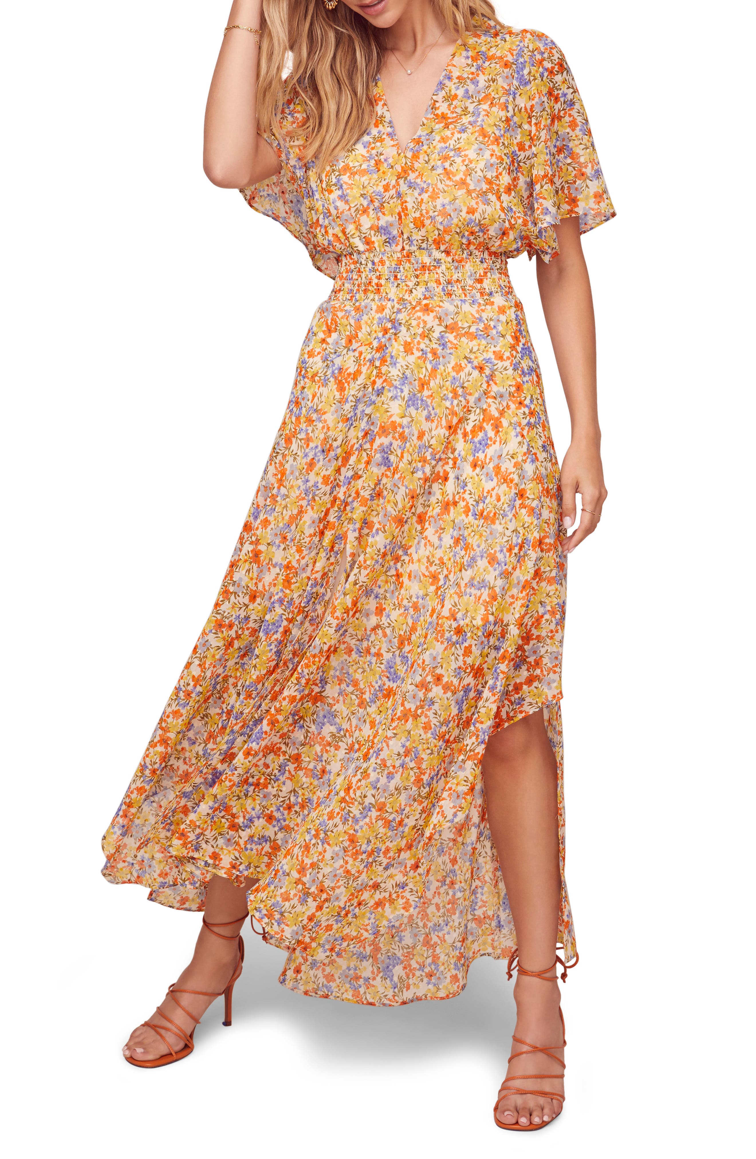 Floral Print Maxi Dress With Sleeves Sale Online, UP TO 61% OFF 