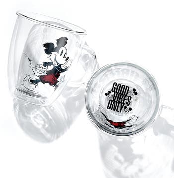 Joyjolt Disney Mickey And Pluto Glass Mugs - Set Of 2 Double Wall Tea Glass  Coffee Cups - 13.5 Oz : Target