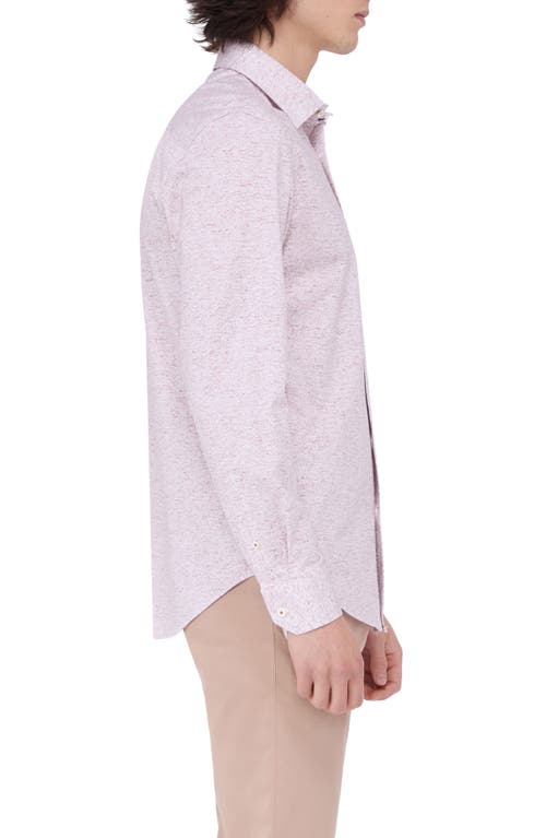 Bugatchi James Ooohcotton® Heathered Button-up Shirt In Ruby