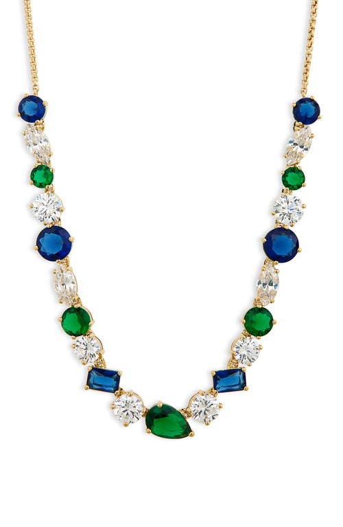 Nadri Large Cubic Zirconia Frontal Necklace in Gold With Sapphire at Nordstrom