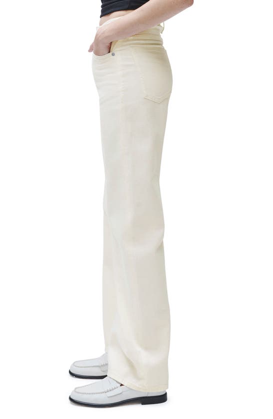 Rag & Bone Featherweight Logan Wide Leg Jeans In Ecru