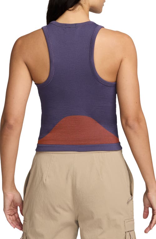 Shop Nike Acg Delta River Tank Top In Dark Raisin/safety Orange