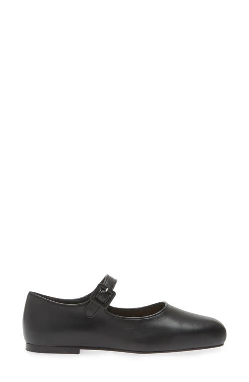 Shop Sandy Liang Pointe Mary Jane Flat In Black Napa