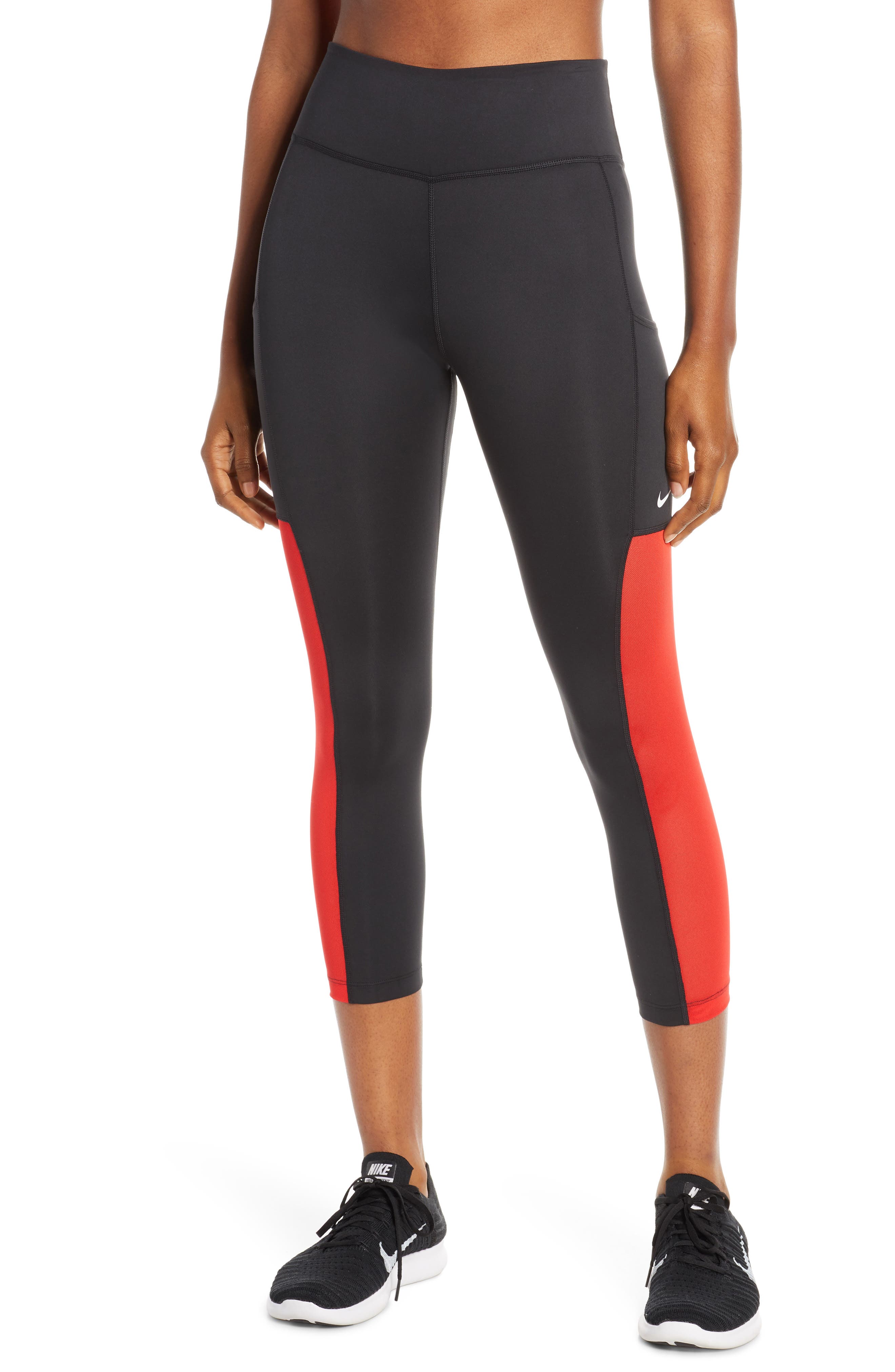 black and red nike tights