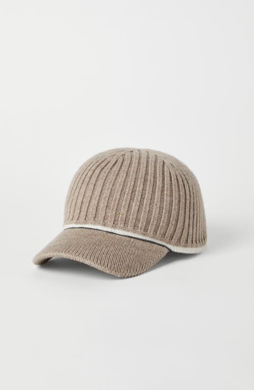 Shop Brunello Cucinelli Baseball Cap With Monili In Dove Grey