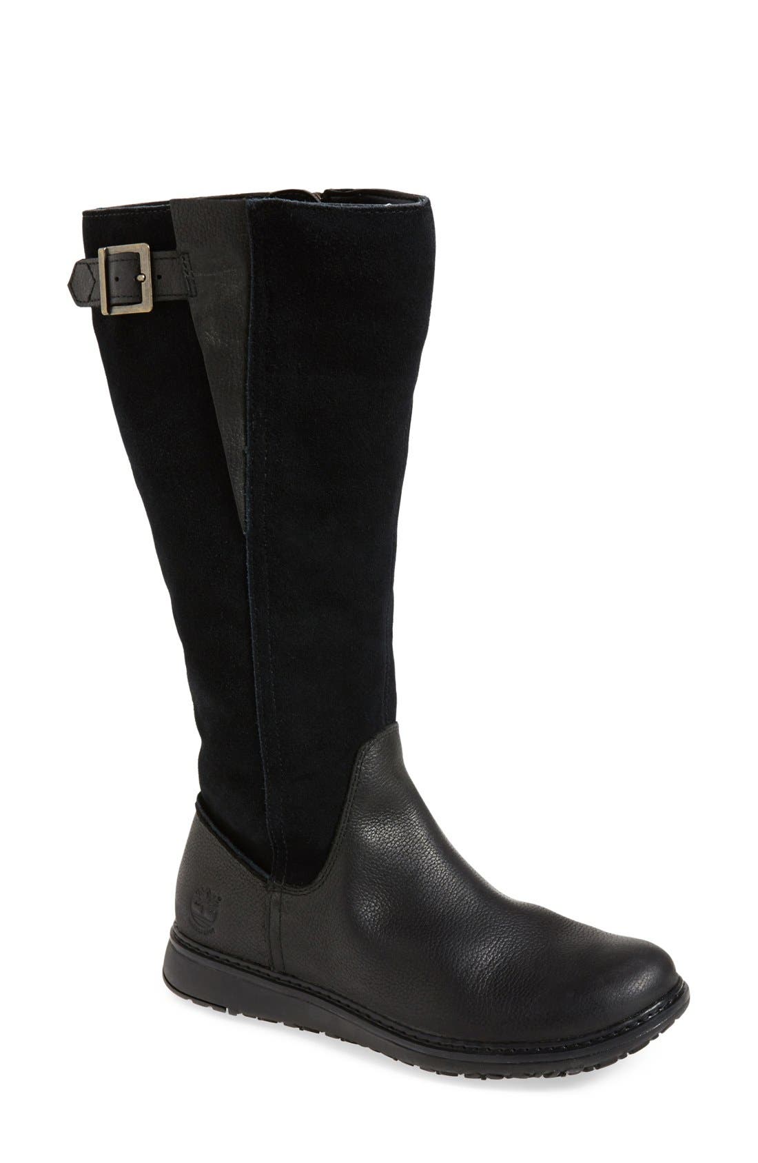 womens tall black timberland boots