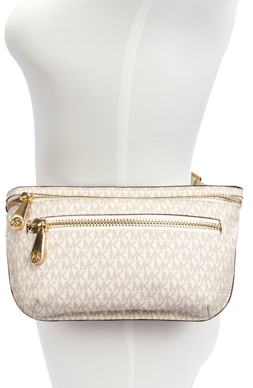 Shop Michael Michael Kors Michael Kors Faux Leather Belt Bag In Vanilla