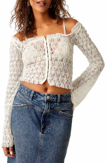 Free People Women's Lady Lux Layering Top, Evening Creme, Off White, XS at   Women's Clothing store