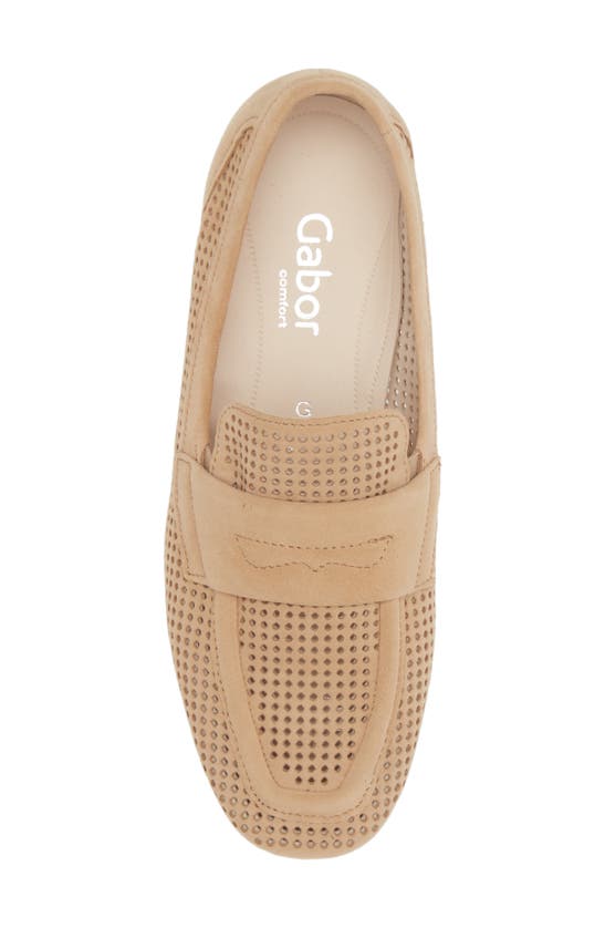 Gabor Perforated Loafer In Beige