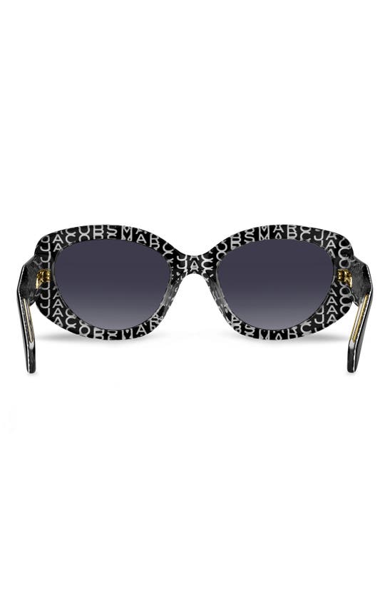 Shop Marc Jacobs 56mm Gradient Rectangular Sunglasses In Black Pattern White/ Grey