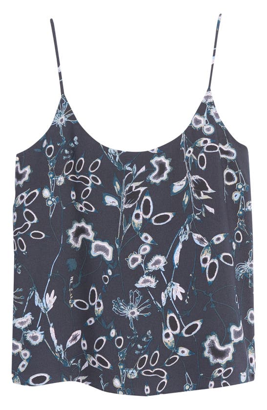 Nordstrom Everyday Satin Camisole In Navy Night Blue Dried Floral
