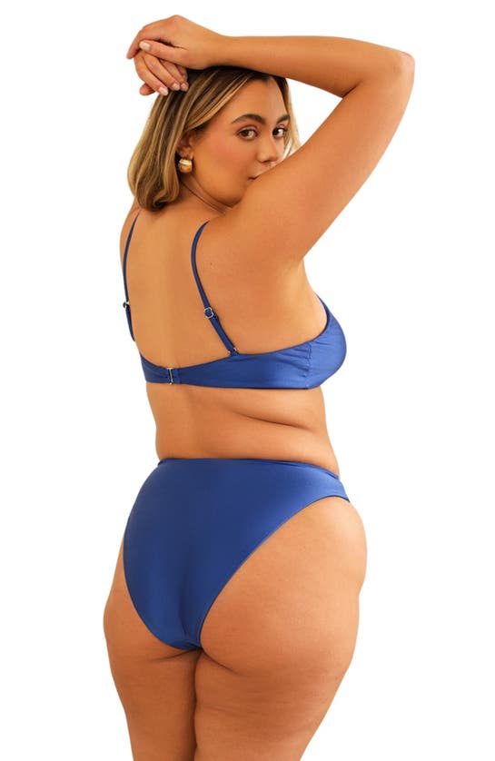 Dippin Daisys Seashore High Waist Cheeky Bikini Bottom In Marina Shimmer