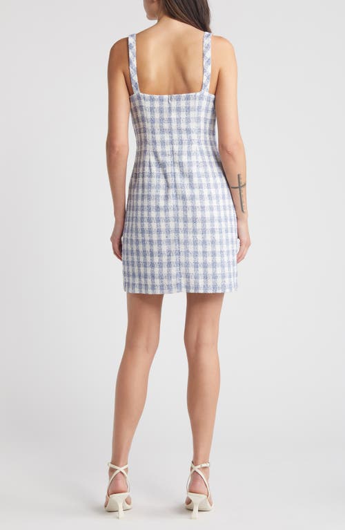 Shop Charles Henry Tank Minidress In Blue Checker