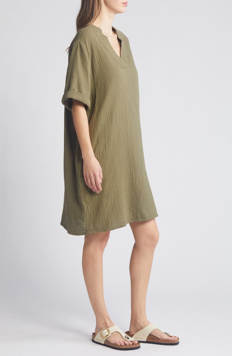 Caslon® Cotton Gauze Shift Dress Nordstrom