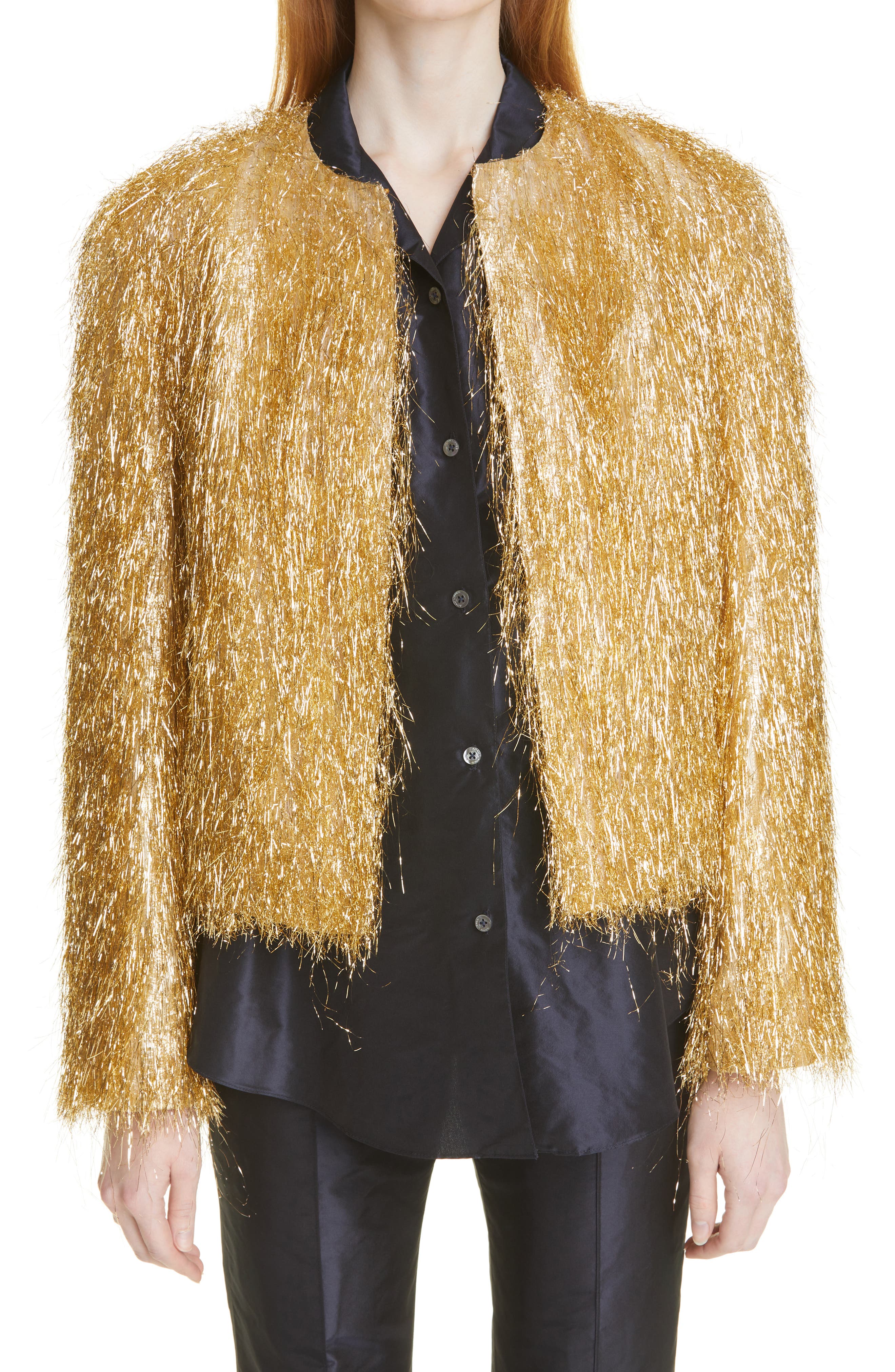 gold fringe jacket