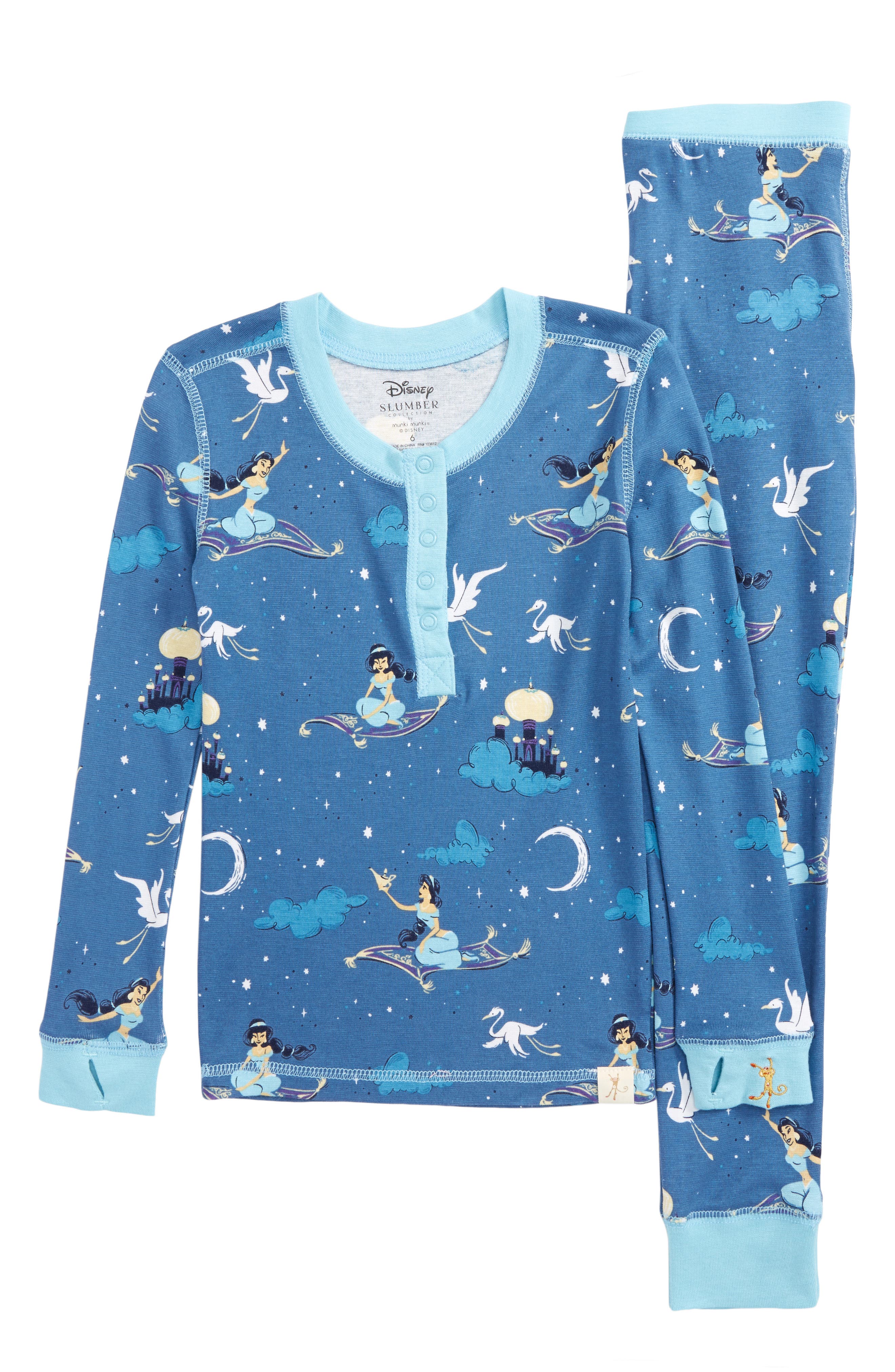 Munki Munki Disney Princess Jasmine Fitted Two Piece Pajamas