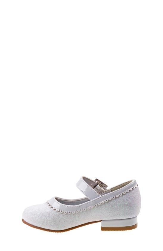 Josmo Toddler Girls Strap Low Heeled Dress Shoes In White Glitter