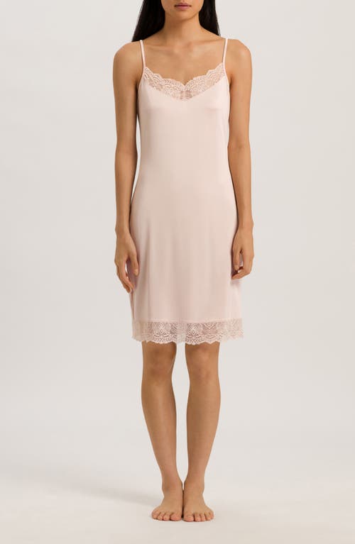 Hanro Josephine Lace Trim Satin Slip Peach Whip at Nordstrom,