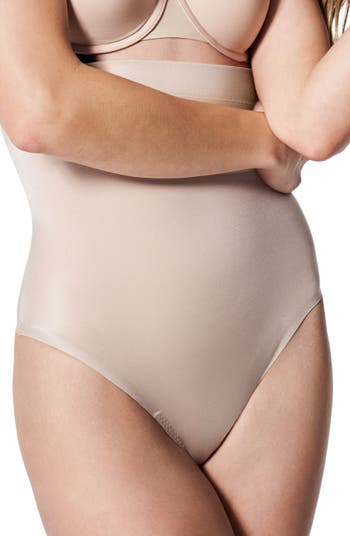 NEW SPANX 'Suit Your Fancy' High Waisted Shaping Thong M Medium Champagne  Beige