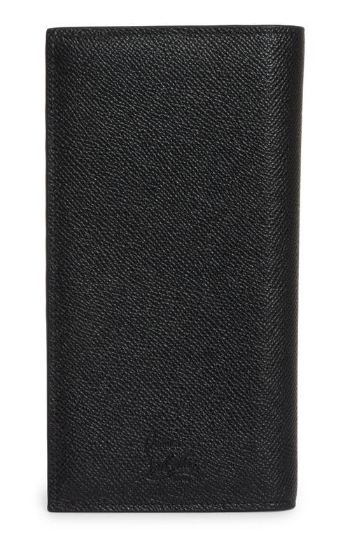 Shop Christian Louboutin Groovy Vertical Calfskin Bifold Wallet In Black/black
