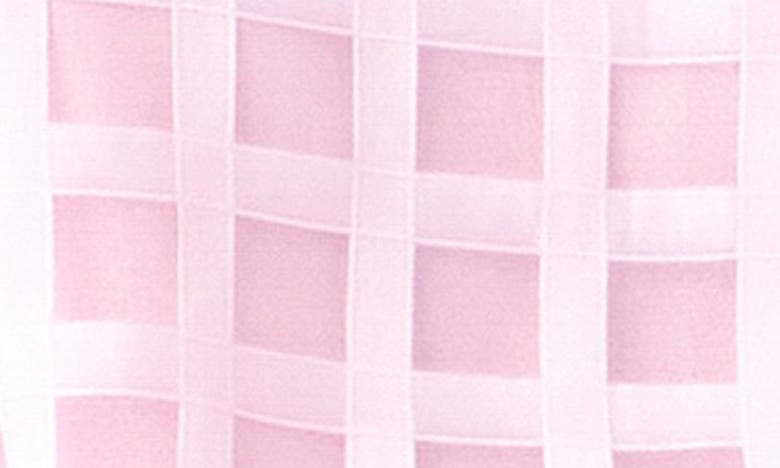 English Factory Women's Plaid Sheer Puff Sleeve Top In Pink