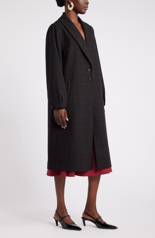 Shop Nordstrom X Harlem's Fashion Row House Of Aama Harbor Shawl Pleat Coat In Black Byron Check