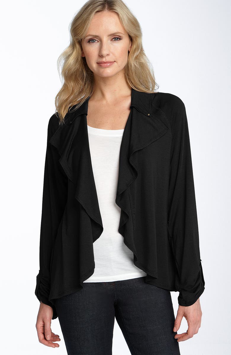 Testimony Los Angeles Ruffle Front Knit Jacket | Nordstrom