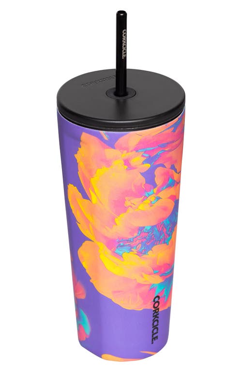 Corkcicle 24-ounce Insulated Cup With Straw In Super Bloom