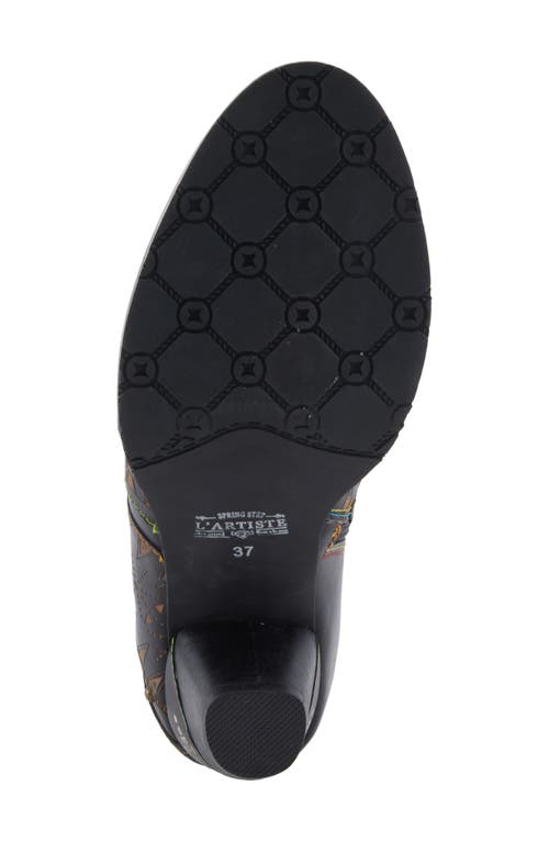 L'artiste By Spring Step Niobe Cap Toe Bootie In Black Multi