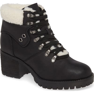 Mia Baldwin Faux Fur Trim Hiker Boot, Black