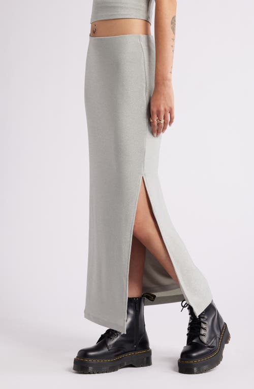 Shop Bp. Metallic Maxi Skirt In Silver Shine