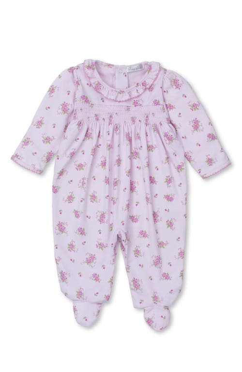 Kissy Kissy Rose Print Pima Cotton Footie in Pink 