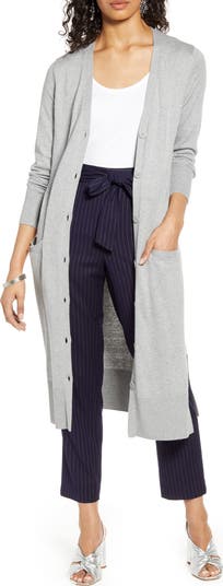 Halogen long ribbed cardigan best sale