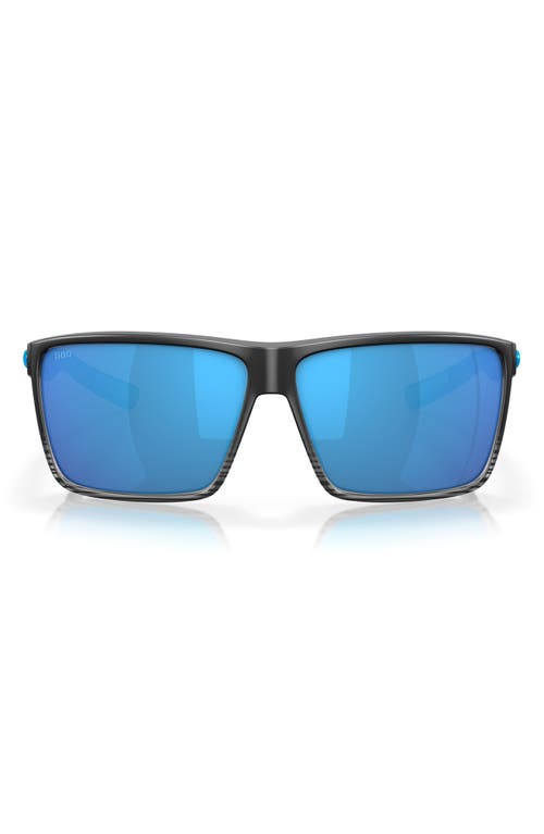 Costa Del Mar Rincon 63mm Polarized Oversize Rectangular Sunglasses In Blue