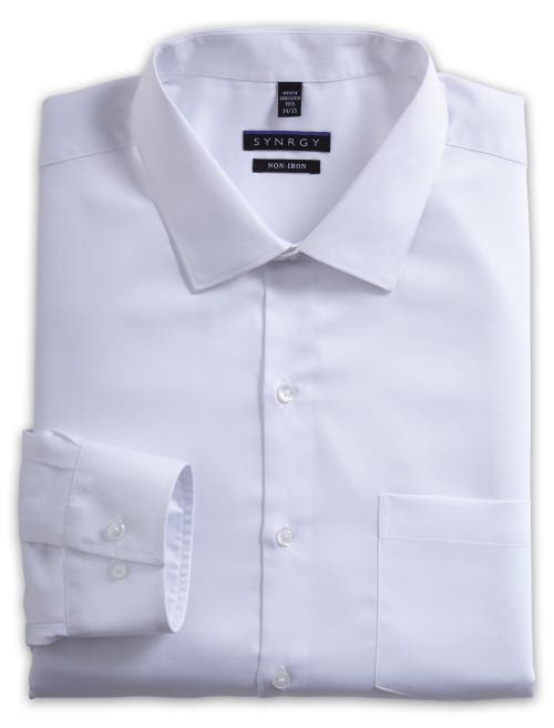 Shop Synrgy By Dxl Sateen Dress Shirt In White