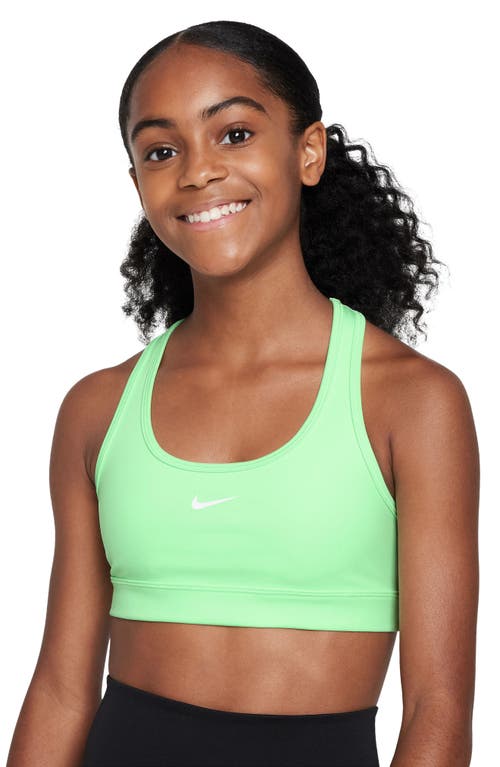 Shop Nike Kids' Dri-fit Racerback Sports Bra In Vapor Green/white