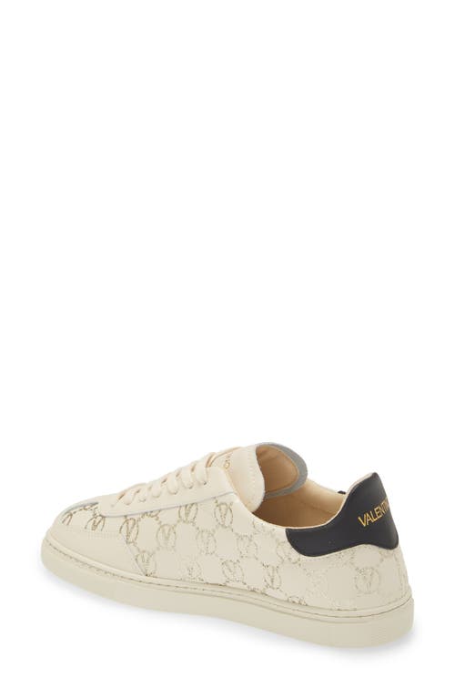 Valentino By Mario Valentino Guiditta Leather Sneaker In Cream