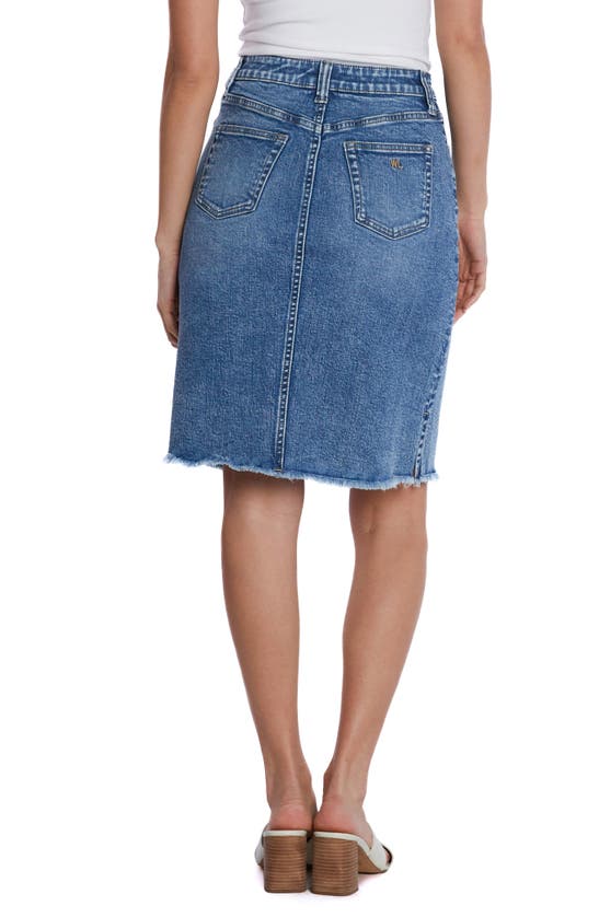 Shop Wash Lab Denim Fray Hem Denim Skirt In Sirius Blue