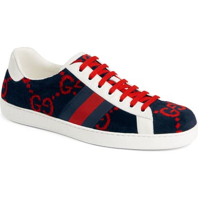 Gucci New Ace Gg Logo Sneaker, Blue
