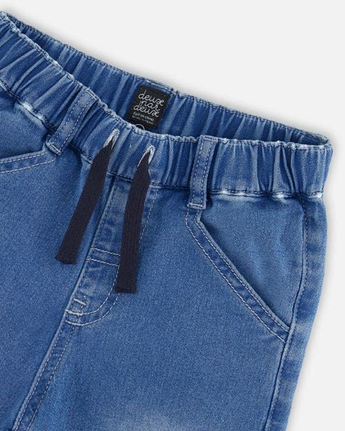 Deux Par Deux Little Boy's French Terry Jogger Pants Light Blue Denim In Light Blue Denim