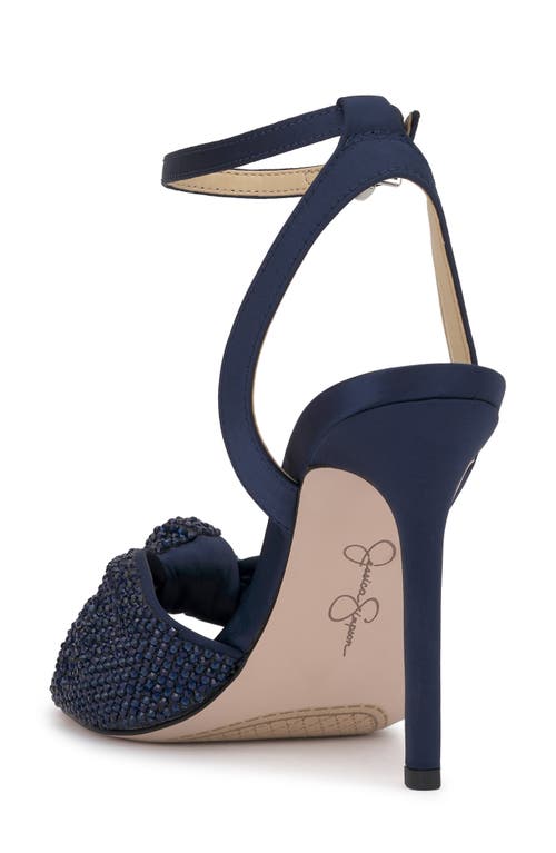 Jessica Simpson Women's Ohela Beaded Knot Ankle-strap Dress Sandals In Navy Baby