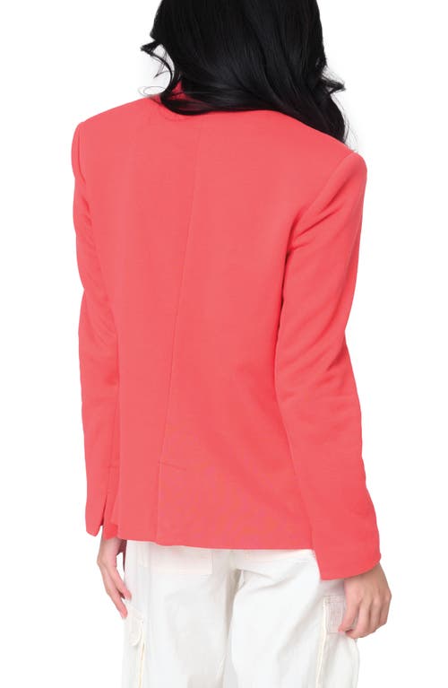 Shop Gibsonlook Inverted Notch Collar Cotton Blend Knit Blazer In Cherry Radiant